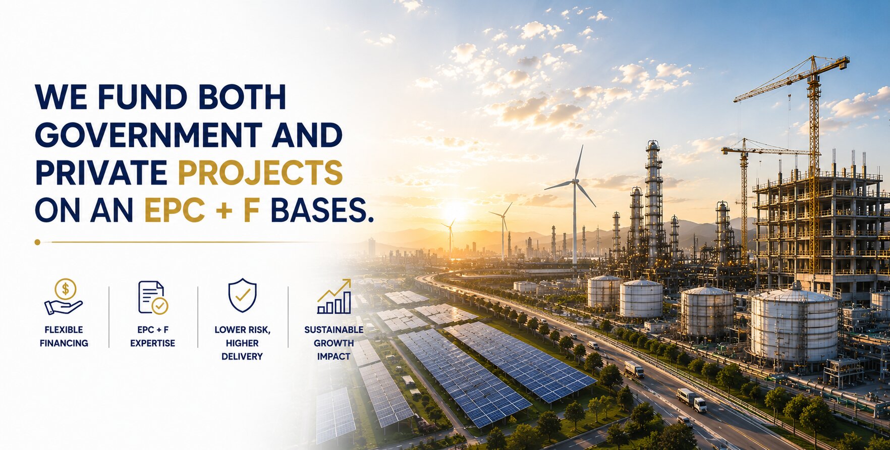 We Fund Both Government and Private Projects on an EPC + F Basis